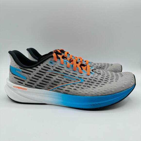 Brooks Hyperion Grey Atomic Blue Scarlet Road-Running Sneakers Men’s Size 11 - Picture 2 of 8